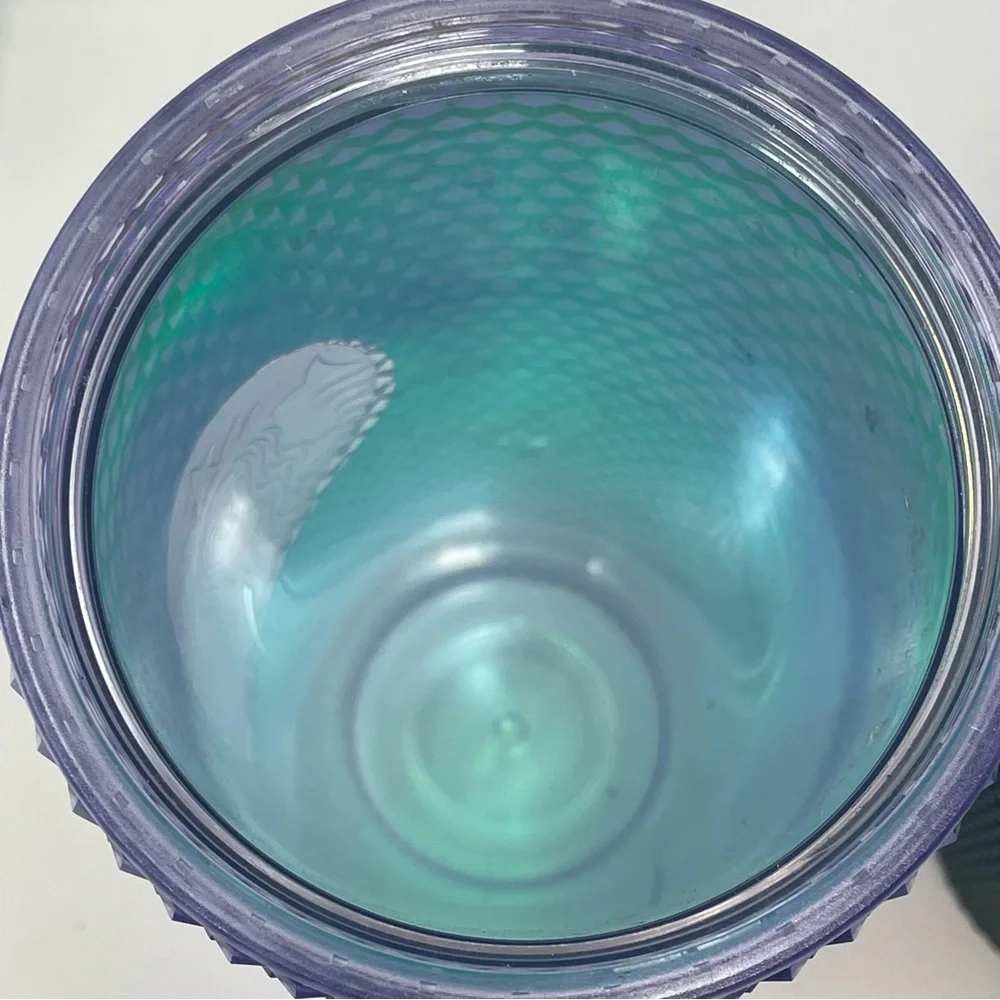 Lot of 2‎ Starbucks Studded Jeweled Tumblers - Purple Iridescent & Emerald Green